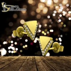 GoldDream Ohrstecker Dreieck Zirkonia Ohrring 333 Gold Echtschmuck GDO5208Y