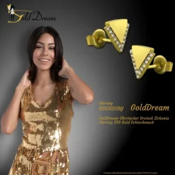 GoldDream Ohrstecker Dreieck Zirkonia Ohrring 333 Gold Echtschmuck GDO5208Y