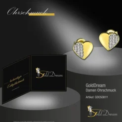 GoldDream Ohrstecker Herz Zirkonia Ohrring 333 Gelbgold Echtschmuck GDO5081Y