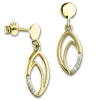 GoldDream Ohrstecker Oval Zirkonia weiß Ohrring 333 Gold Echtschmuck GDO558WY
