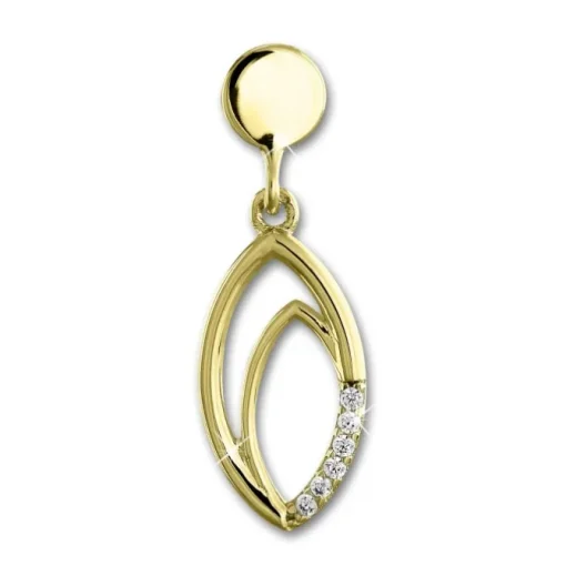GoldDream Ohrstecker Oval Zirkonia weiß Ohrring 333 Gold Echtschmuck GDO558WY