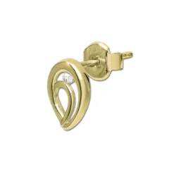 GoldDream Ohrstecker Oval Zirkonia weiß Ohrring 333 Gold Echtschmuck GDO5637Y