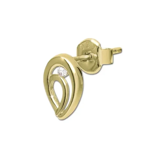GoldDream Ohrstecker Oval Zirkonia weiß Ohrring 333 Gold Echtschmuck GDO5637Y
