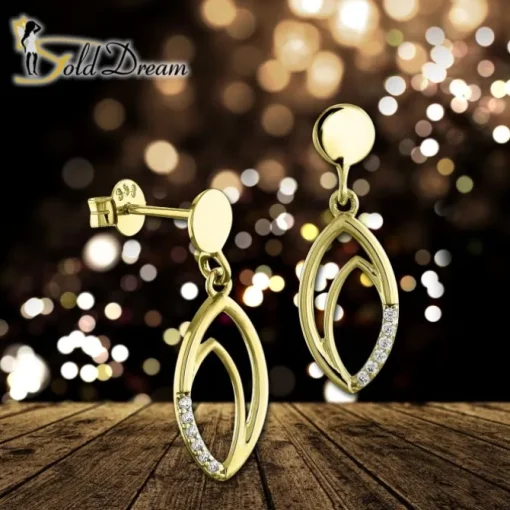 GoldDream Ohrstecker Oval Zirkonia weiß Ohrring 333 Gold Echtschmuck GDO558WY