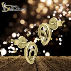 GoldDream Ohrstecker Oval Zirkonia weiß Ohrring 333 Gold Echtschmuck GDO5637Y