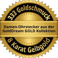 GoldDream Ohrstecker Oval Zirkonia weiß Ohrring 333 Gold Echtschmuck GDO558WY