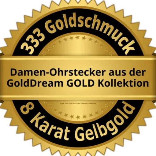 GoldDream Ohrstecker Oval Zirkonia weiß Ohrring 333 Gold Echtschmuck GDO558WY