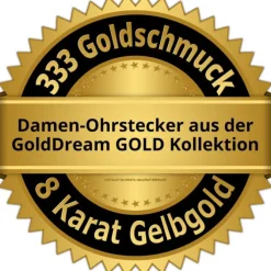 GoldDream Ohrstecker Oval Zirkonia weiß Ohrring 333 Gold Echtschmuck GDO5637Y