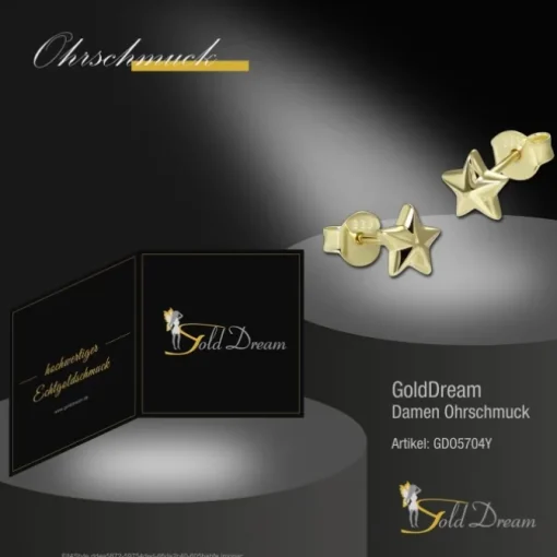 GoldDream Ohrstecker Star Ohrring 333er Gold Echtschmuck GDO5704Y