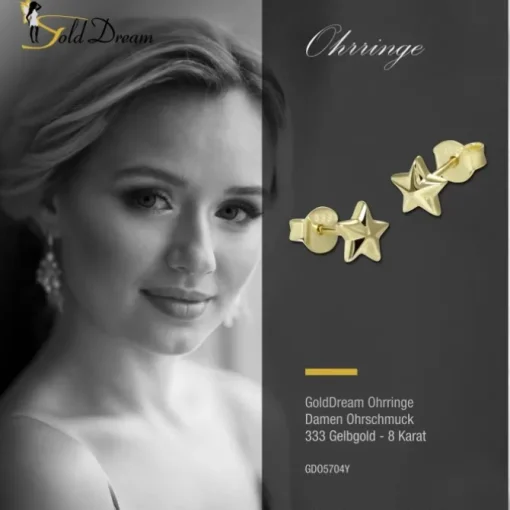 GoldDream Ohrstecker Star Ohrring 333er Gold Echtschmuck GDO5704Y