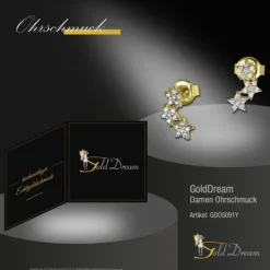 GoldDream Ohrstecker Sterne Zirkonia Ohrring 333 Gelbgold Echtschmuck GDO5091Y
