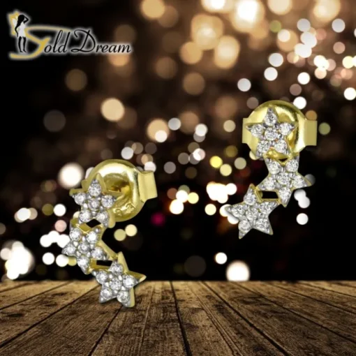 GoldDream Ohrstecker Sterne Zirkonia Ohrring 333 Gelbgold Echtschmuck GDO5091Y