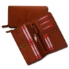 Großes Portemonnaie Querformat XXL Leder cognac Brieftasche OPD410O