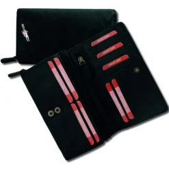 Großes Portemonnaie Querformat XXL Leder schwarz Brieftasche OPD410S
