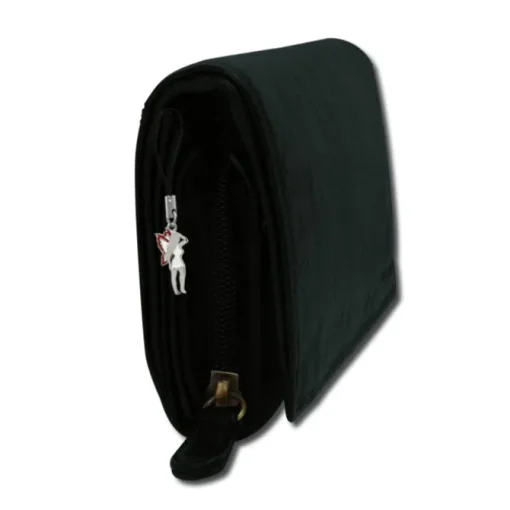 Großes Portemonnaie Querformat XXL Leder schwarz Brieftasche OPD410S