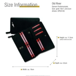 Großes Portemonnaie Querformat XXL Leder schwarz Brieftasche OPD410S