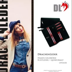 Großes Portemonnaie Querformat XXL Leder schwarz Brieftasche OPD410S