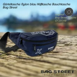Gürteltasche Nylon blau Hüfttasche Bauchtasche Bag Street OTJ508B