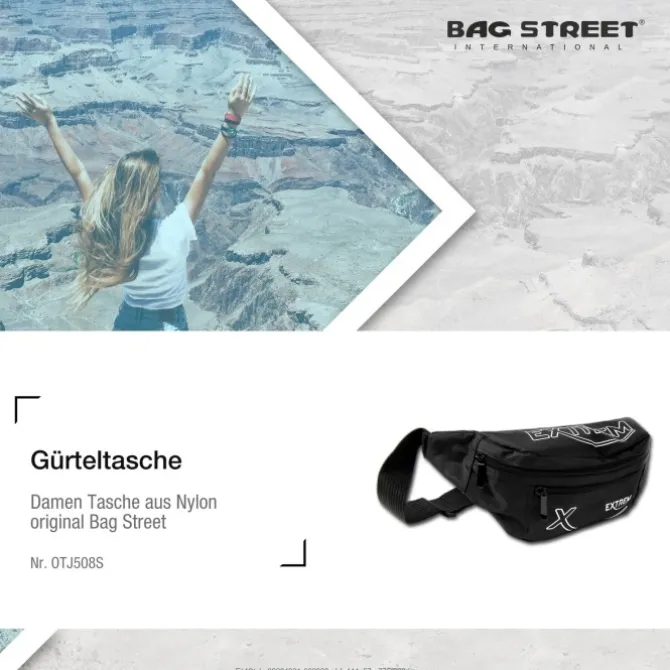 Gürteltasche Nylon schwarz Hüfttasche Bauchtasche Bag Street OTJ508S