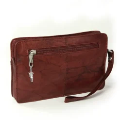 Handgelenktasche Echtleder braun Herrentasche Handytasche DrachenLeder OTJ511N