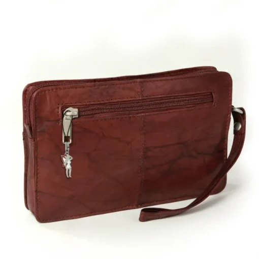 Handgelenktasche Echtleder braun Herrentasche Handytasche DrachenLeder OTJ511N