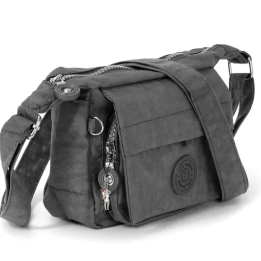 Handtasche Abendtasche Nylon grau Damen crossover Tasche Bag Street OTJ232K