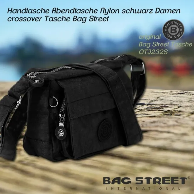 Handtasche Abendtasche Nylon schwarz Damen crossover Tasche Bag Street OTJ232S