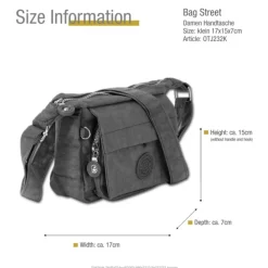 Handtasche Abendtasche Nylon grau Damen crossover Tasche Bag Street OTJ232K