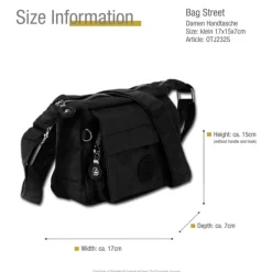 Handtasche Abendtasche Nylon schwarz Damen crossover Tasche Bag Street OTJ232S