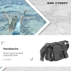 Handtasche Abendtasche Nylon grau Damen crossover Tasche Bag Street OTJ232K