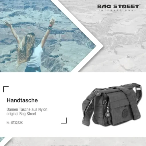 Handtasche Abendtasche Nylon grau Damen crossover Tasche Bag Street OTJ232K