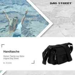 Handtasche Abendtasche Nylon schwarz Damen crossover Tasche Bag Street OTJ232S