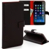 Handyhülle iPhone 6+ 6S+ rot Kartenfächer Kunstleder DrachenLeder OME105R