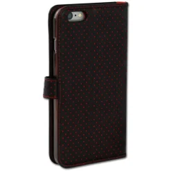 Handyhülle iPhone 6+ 6S+ rot Kartenfächer Kunstleder DrachenLeder OME105R