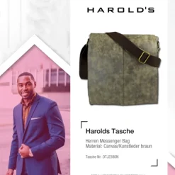 Harolds Tasche Canvas/Kunstleder braun unisex Handtasche OTJ2380N