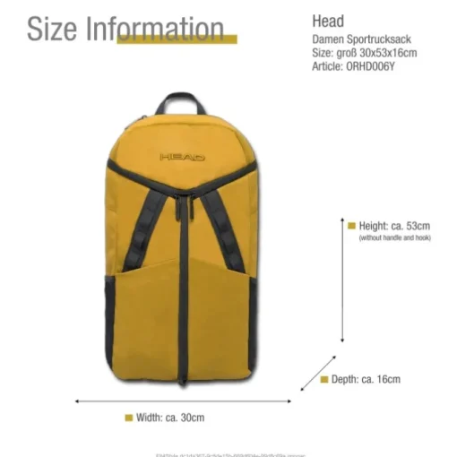 Head Unisex Sportrucksack Polyester senf gelb ORHD006Y