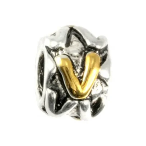 IMPPAC 925 Bead Buchstabe Kugel V European Beads SMP621V