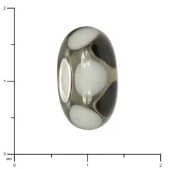 IMPPAC Glas Bead Black&White 925 Silber European Beads SMB8106