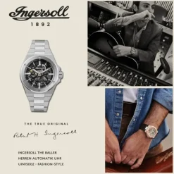 Ingersoll Herrenuhr Edelstahl silber Ingersoll The Baller Armbanduhr UIN15002