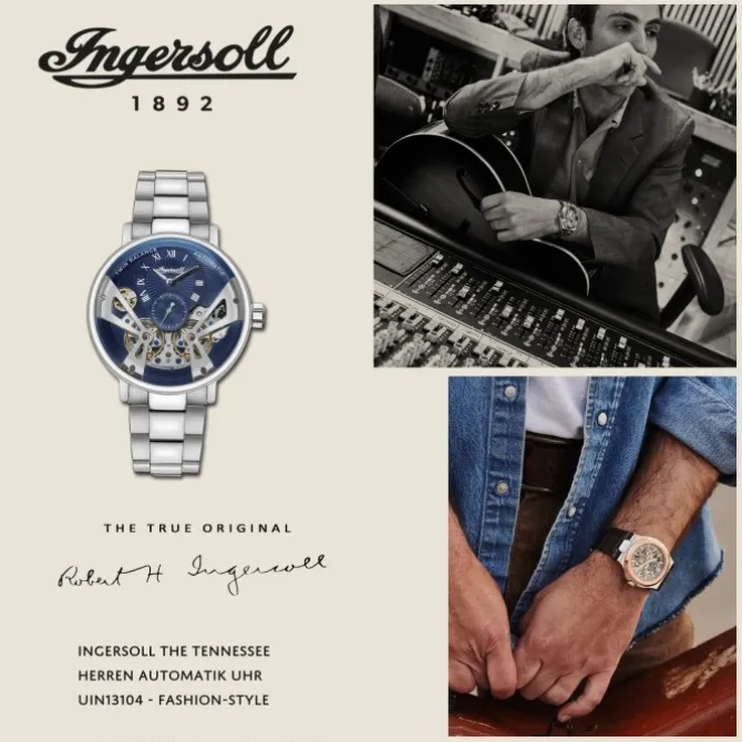 Ingersoll Herrenuhr Edelstahl silber Ingersoll The Tennessee Armbanduhr UIN13104