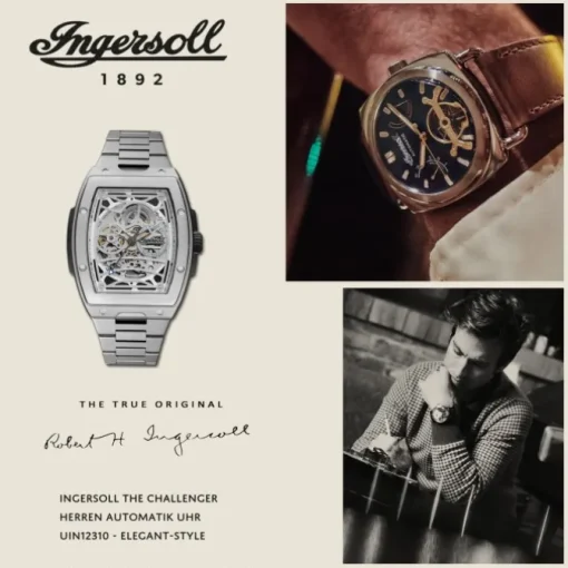 Ingersoll Herrenuhr Edelstahl silber Ingersoll Challenger Armbanduhr UIN12310