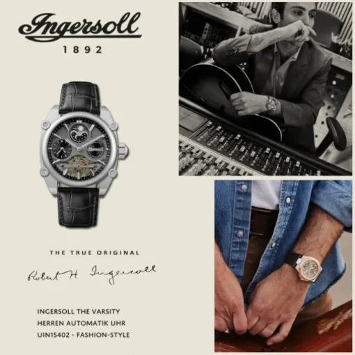 Ingersoll Herrenuhr Leder schwarz Ingersoll The Varsity Armbanduhr UIN15402