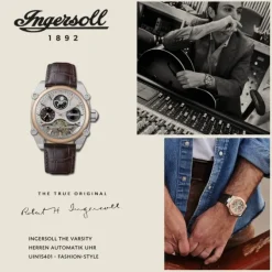 Ingersoll Herrenuhr Leder braun Ingersoll The Varsity Armbanduhr UIN15401