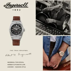 Ingersoll Herrenuhr Leder braun Ingersoll The Scovill Armbanduhr UIN13901