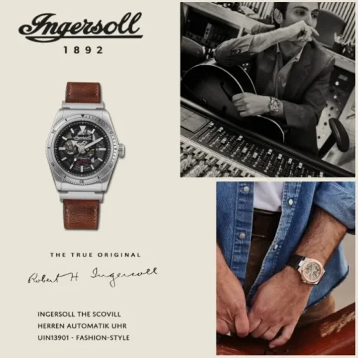 Ingersoll Herrenuhr Leder braun Ingersoll The Scovill Armbanduhr UIN13901