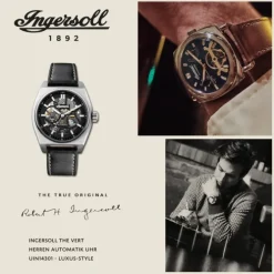 Ingersoll Herrenuhr Leder schwarz Ingersoll The Vert Armbanduhr UIN14301