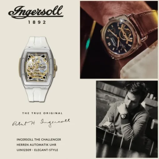 Ingersoll Herrenuhr PUR weiß Ingersoll The Challenger Armbanduhr UIN12309