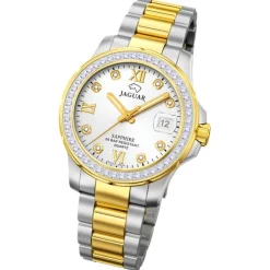 Jaguar Damen Armbanduhr Cosmopolitan J893/1 Analog Edelstahl silber gold UJ893/1
