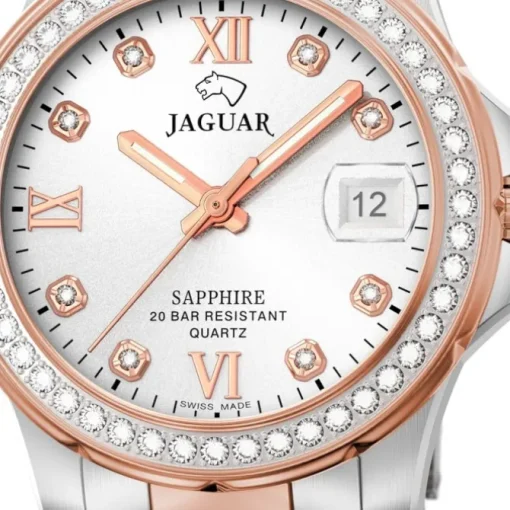 Jaguar Damen Armbanduhr Cosmopolitan J894/1 Analog Edelstahl silber rose UJ894/1