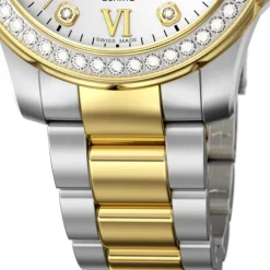 Jaguar Damen Armbanduhr Cosmopolitan J893/1 Analog Edelstahl silber gold UJ893/1